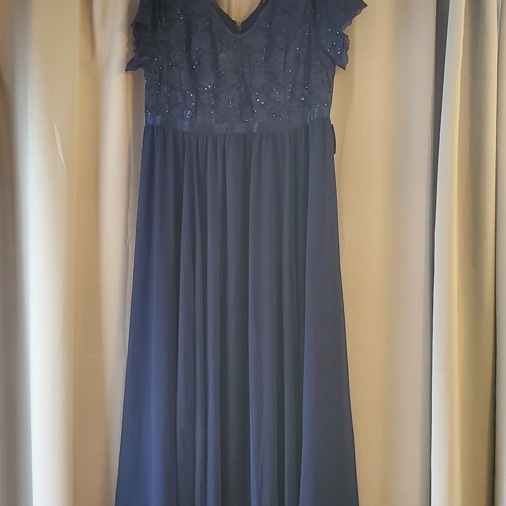 Torrid floor length dark blue fancy dress